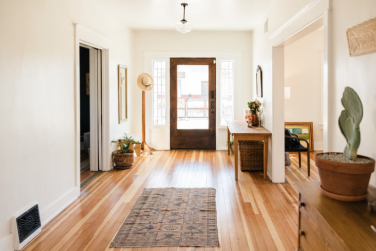 Clean home entryway ready for move-out inspection